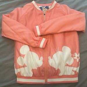 Disney Coral Kids Jacket with Mickey and Minnie Silhouettes